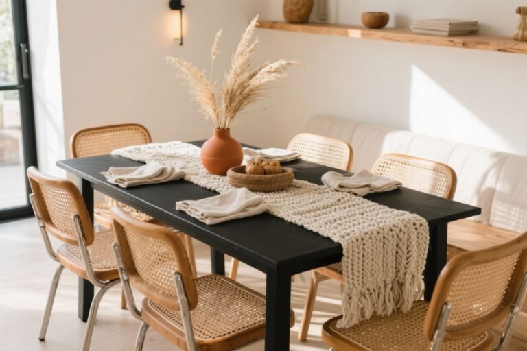 5 Ways to Soften a Black Table With Texture + Warmth That Look Effortless