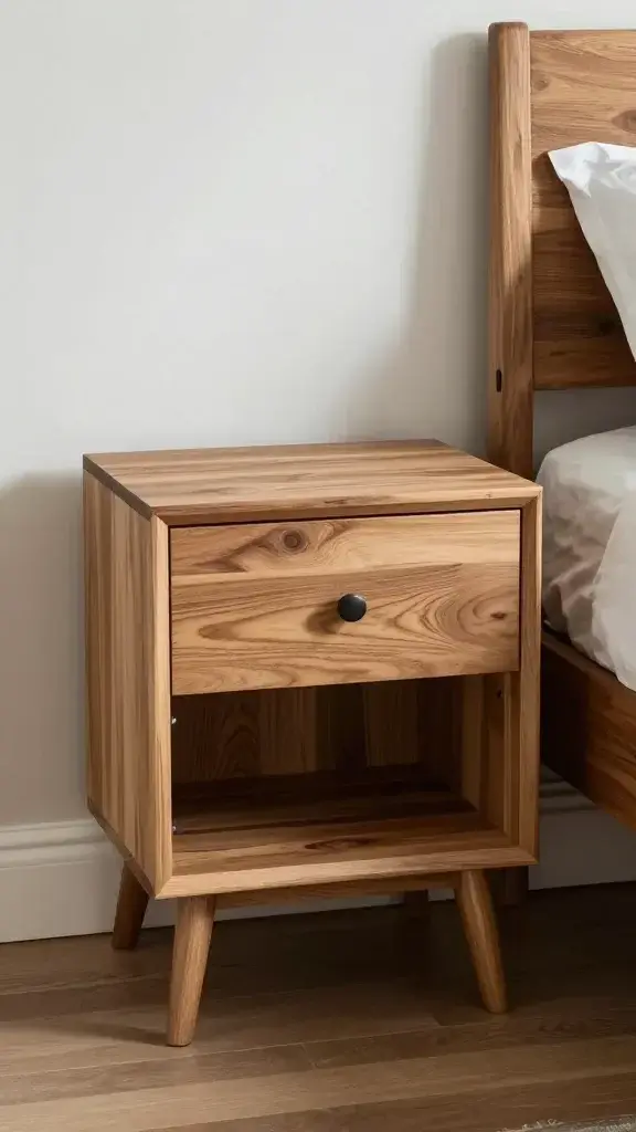 bedroom nightstand repurposed as living room side table