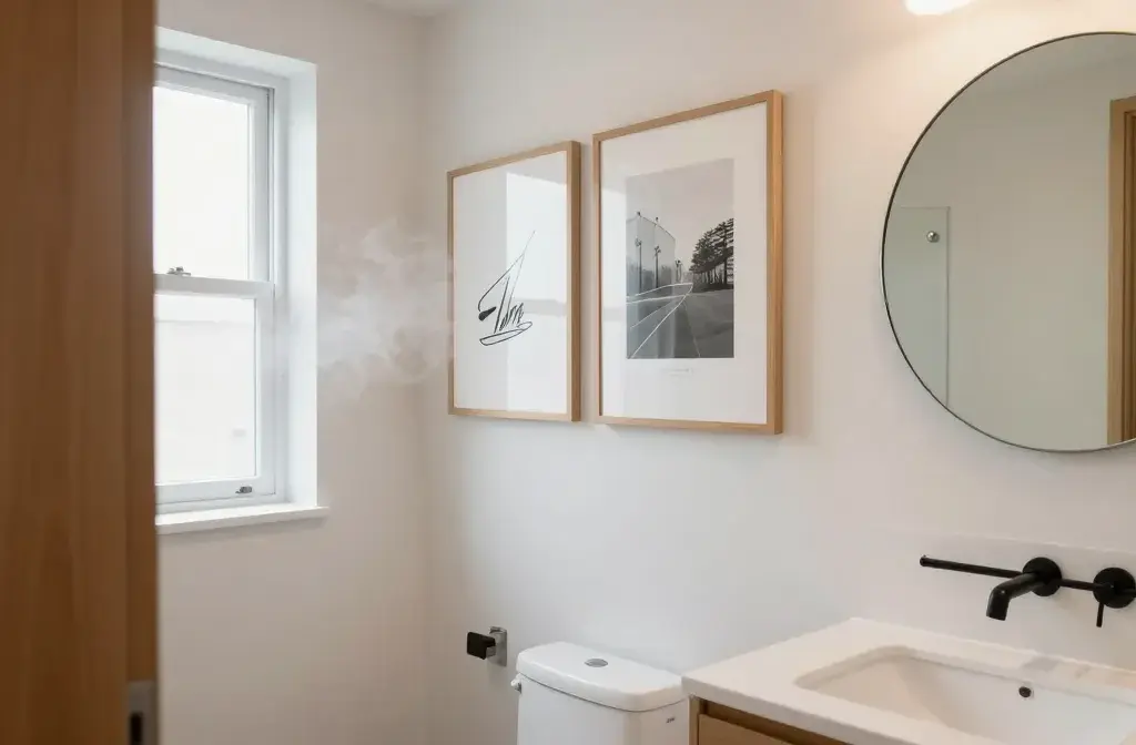 Tiny Space, Big Impact: How to Hang Art in a Small Bathroom (Without Ruining It).