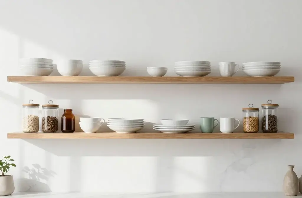 The Secret to How to Style Open Kitchen Shelves (So They Look Curated, Not Cluttered)