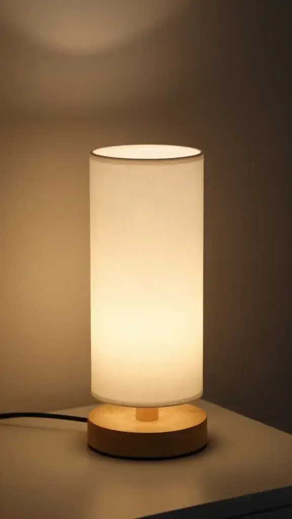 Layered mini table lamps creating cozy bedroom ambient lighting
