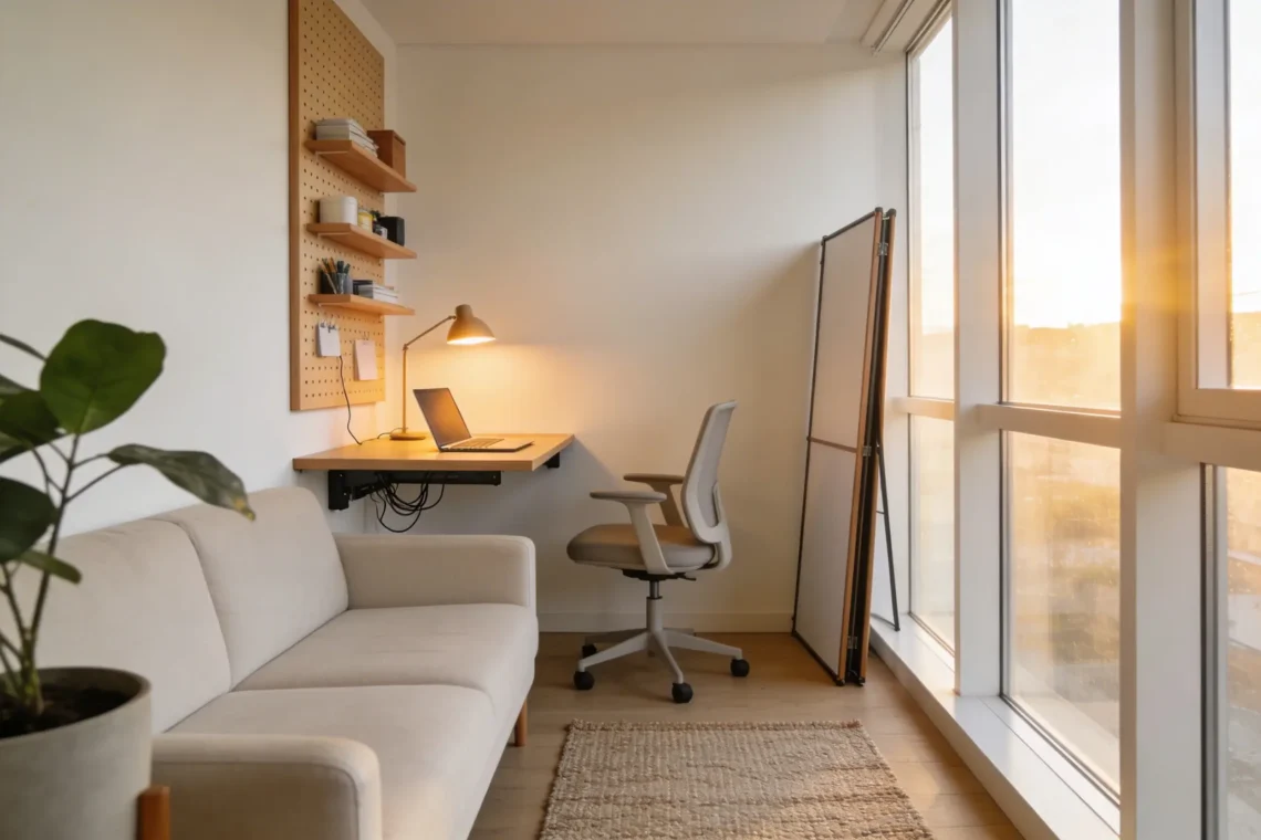 How to Create a Home Office in a Small Apartment Without Crowding It That You’Ll Love